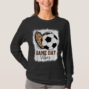 Bleached Soccer Game Day Vibes Soccer Mum Game Day T-Shirt
