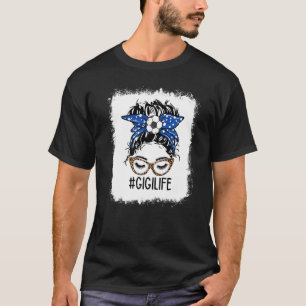 Bleached Soccer Gigi Life Leopard Messy Bun Gigi M T-Shirt