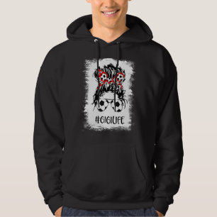 Bleached Soccer Gigi Life Messy Bun Women Mother's Hoodie