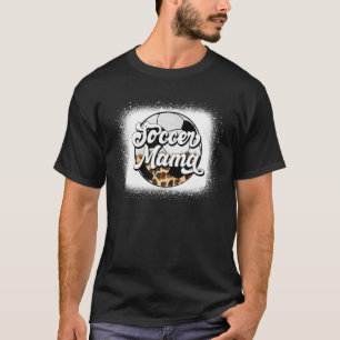 Bleached Soccer Mama Leopard Funny Soccer Mum Moth T-Shirt