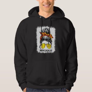 Bleached Softball Bonus Mum Game Day Bonus Mum Mot Hoodie
