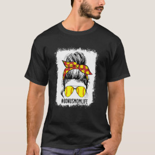 Bleached Softball Bonus Mum Game Day Bonus Mum Mot T-Shirt