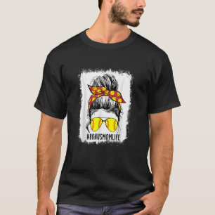 Bleached Softball Bonus Mum Game Day Bonus Mum Mot T-Shirt