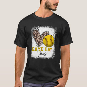 Bleached Softball Game Day Vibes Softball Mom Moth T-Shirt