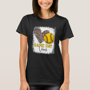 Bleached Softball Game Day Vibes Softball Mom Moth T-Shirt