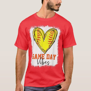 Bleached Softball Game Day Vibes Softball Mum Game T-Shirt