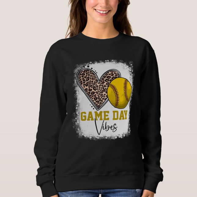 Bleached Softball Game Day Vibes Softball Mum Moth Sweatshirt (Front)