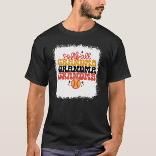Bleached Softball Grandma Retro Softball Mum Mothe T-Shirt