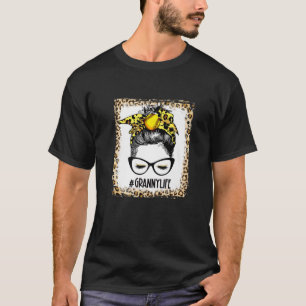 Bleached Softball Granny Messy Bun Game Day Mother T-Shirt