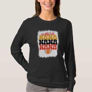 Bleached Softball Nana Retro Softball Mum Mothers T-Shirt