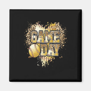 Bleached Softll Game Day Vibes Leopard Heart Headn Magnet