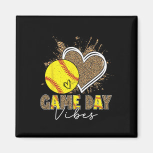 Bleached Softll Game Day Vibes Leopard Heart Headn Magnet