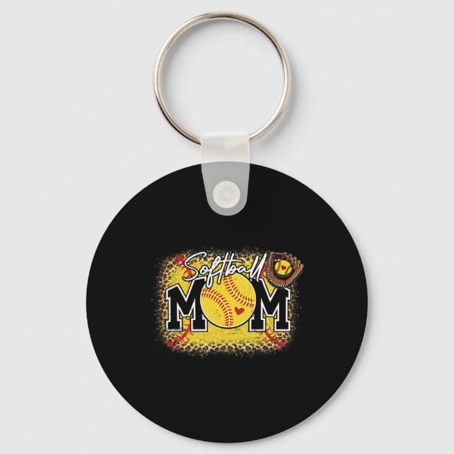 Bleached Softll Mom Leopard Softll Lover Mother's  Key Ring (Front)