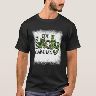 Bleached St Patricks Day Leopard One Lucky Carnies T-Shirt