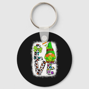 Bleached St Patricks Day St Patricks Gnomes Love T Key Ring