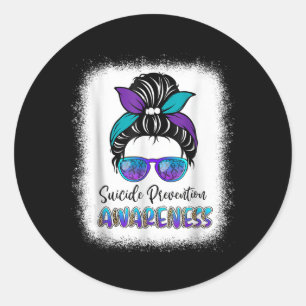 Bleached Suicide Prevention Awareness Week Messy B Classic Round Sticker