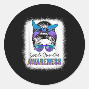 Bleached Suicide Prevention Awareness Week Messy B Classic Round Sticker