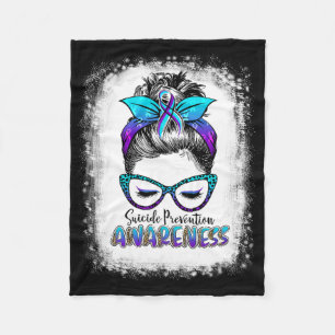Bleached Suicide Prevention Awareness Week Messy B Fleece Blanket