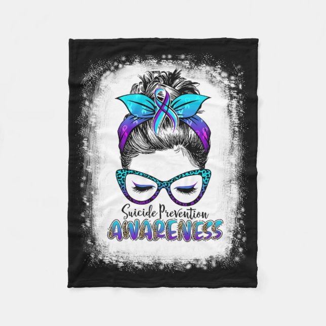 Bleached Suicide Prevention Awareness Week Messy B Fleece Blanket (Front)