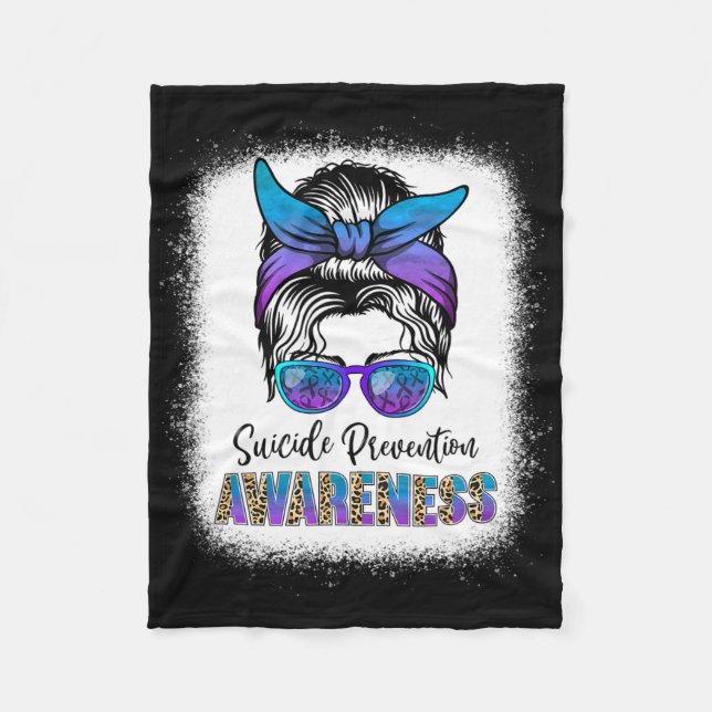 Bleached Suicide Prevention Awareness Week Messy B Fleece Blanket (Front)