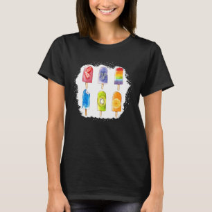 Bleached Summer Ice Cream Popsicle Ice Lolly Vacat T-Shirt