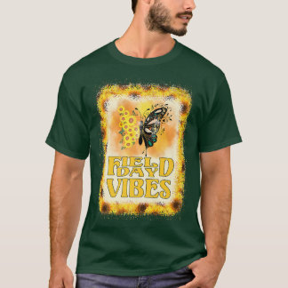 Bleached Sunflower Butterfly Teacher Student Field T-Shirt