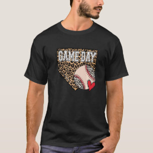 Bleached T Ball Game Day Vibes Leopard T Ball Mum  T-Shirt