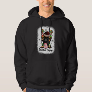 Bleached Teacher Squad Boxer Reindeer Teacher Chri Hoodie
