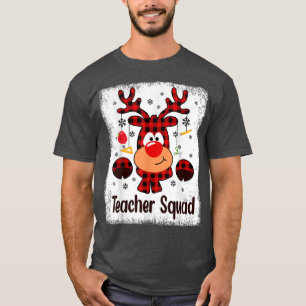 Bleached Teacher Squad Reindeer Buffalo Teacher Ch T-Shirt