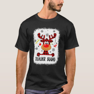 Bleached Teacher Squad Reindeer Christmas T-Shirt