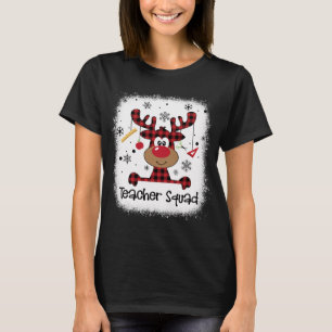 Bleached Teacher Squad Reindeer Funny Teacher Chri T-Shirt