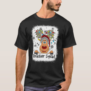 Bleached Teacher Squad Reindeer Teacher Christmas T-Shirt