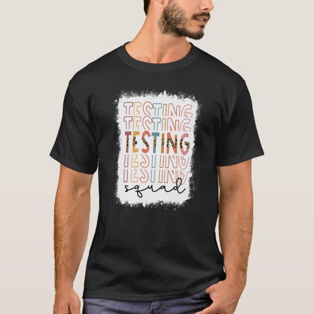 Bleached Testing Squad Leopard Test Day Teacher Li T-Shirt (Front)