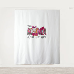 Bleached This Mama Loves Her Herd Mother's Day Cow Tapestry