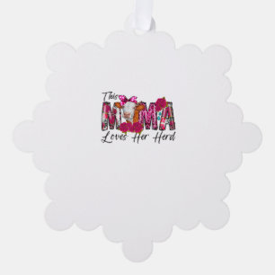 Bleached This Mama Loves Her Herd Mother's Day Cow Tree Decoration Card