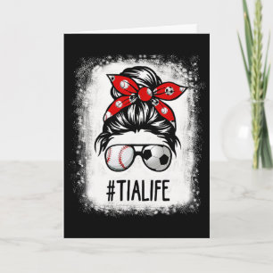 Bleached Tia Life Soccer Messy Bun Sell Game Day Card