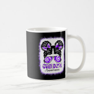 Bleached Tie Dye Overdose Awareness Messy Hair Bun Coffee Mug