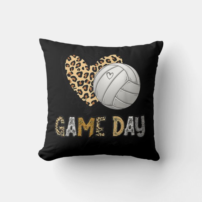 Bleached Volleyball Game Day Vibes Volleyball Mom  Cushion (Front)