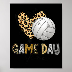 Bleached Volleyball Game Day Vibes Volleyball Mom  Poster
