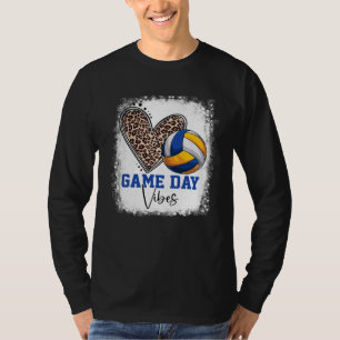 Bleached Volleyball Game Day Vibes Volleyball Mom  T-Shirt