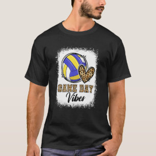 Bleached Volleyball Game Day Vibes Volleyball Mom  T-Shirt