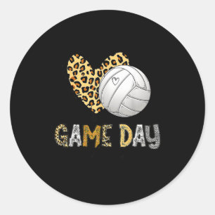 Bleached volleyball game day vibes volleyball mum classic round sticker