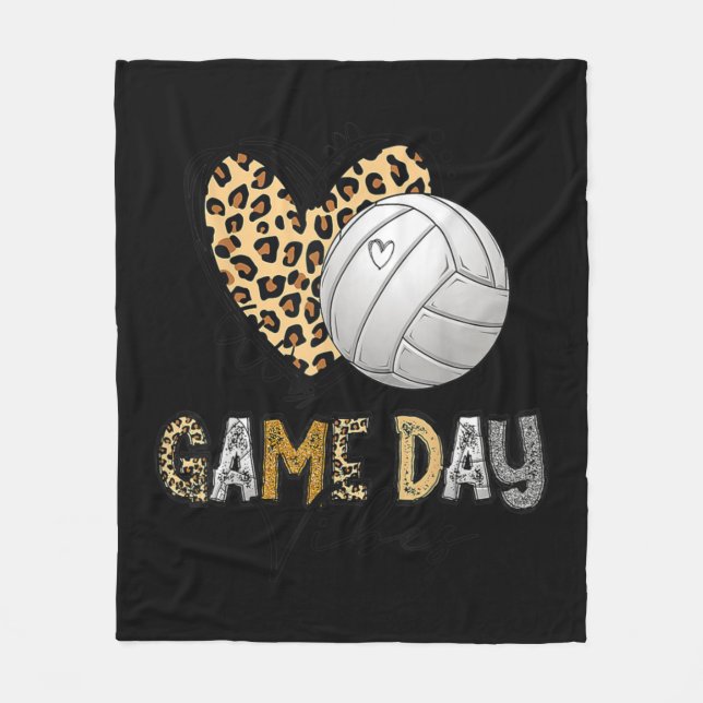 Bleached Volleyball Game Day Vibes Volleyball Mum  Fleece Blanket (Front)