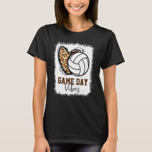 Bleached Volleyball Game Day Vibes Volleyball Mum  T-Shirt