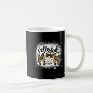 Bleached Volleyball Mom Leopard Fun Ball Mom Mothe Coffee Mug