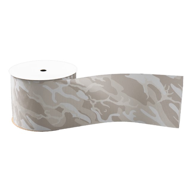Bleached Wasteland Camo Grosgrain Ribbon (Spool)