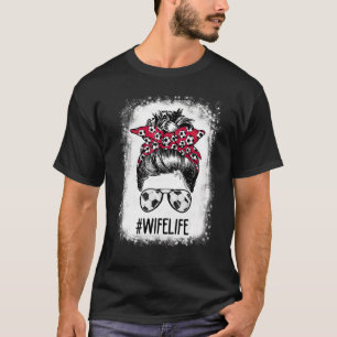 Bleached Wife Life Soccer Wife Messy Bun Hair Moth T-Shirt