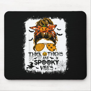 Bleached Women Messy Hair Bun Thick Thighs and Mouse Pad