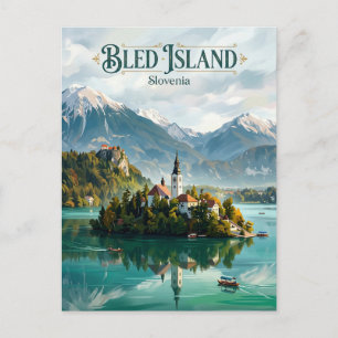 Bled Island Slovenia Postcard