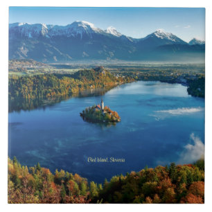 Bled Island, Slovenia, scenic Ceramic Tile